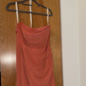 Azazie Strapless Coral Dress